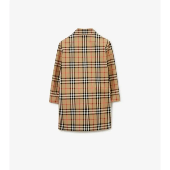 Wendbarer Car Coat aus Gabardine mit Karomuster