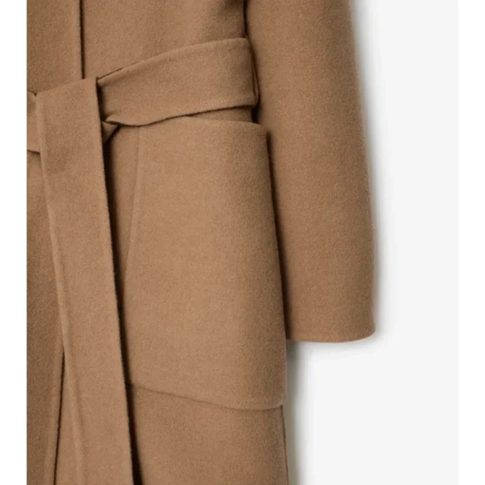 Wendbarer Woll-Wickelmantel mit Kapuze