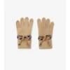 Woll-Kaschmir-Handschuhe mit Karomuster und Schleife