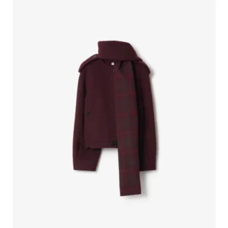 Wolljacke mit abnehmbarem Schal
