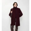 Wolljacke mit abnehmbarem Schal