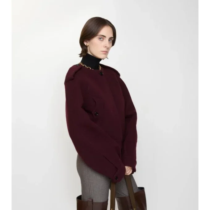 Wolljacke mit abnehmbarem Schal