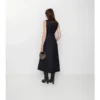 Wollkleid mit Gürtel und Karomuster