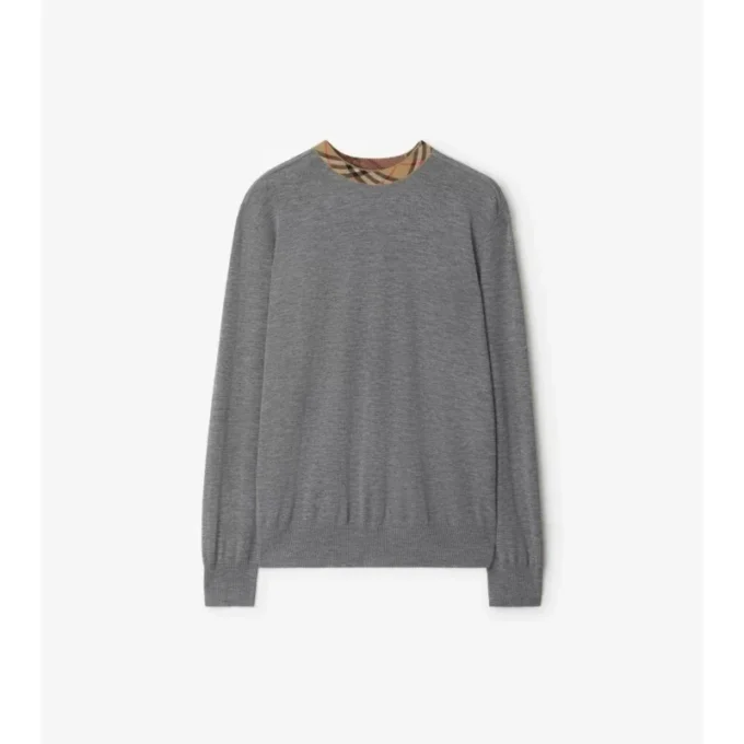 Wollpullover mit Karomuster