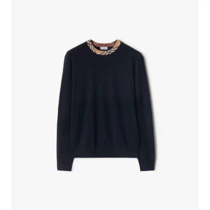 Wollpullover mit Karomuster