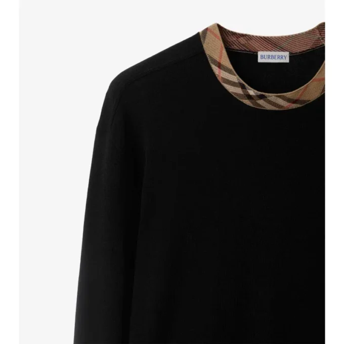 Wollpullover mit Karomuster