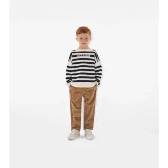 Wollpullover mit Logo-Streifen