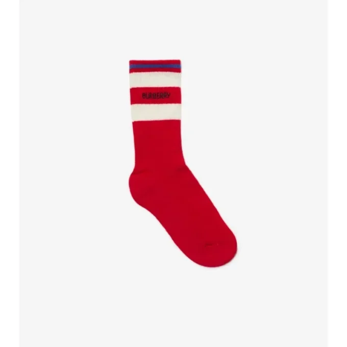 Zweiteiliges Set aus Baumwollmisch-Socken mit Logo-Streifen
